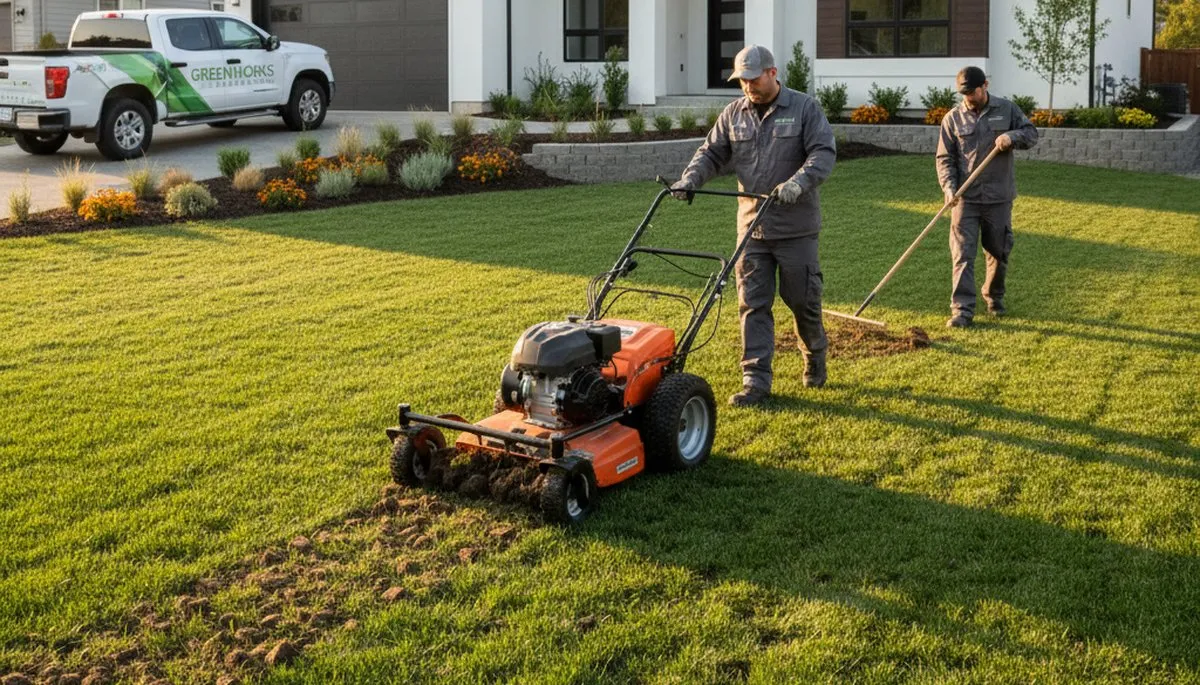 Lawn aeration service in Kissimmee, FL by Chop Chop Landscaping for healthier, thicker grass