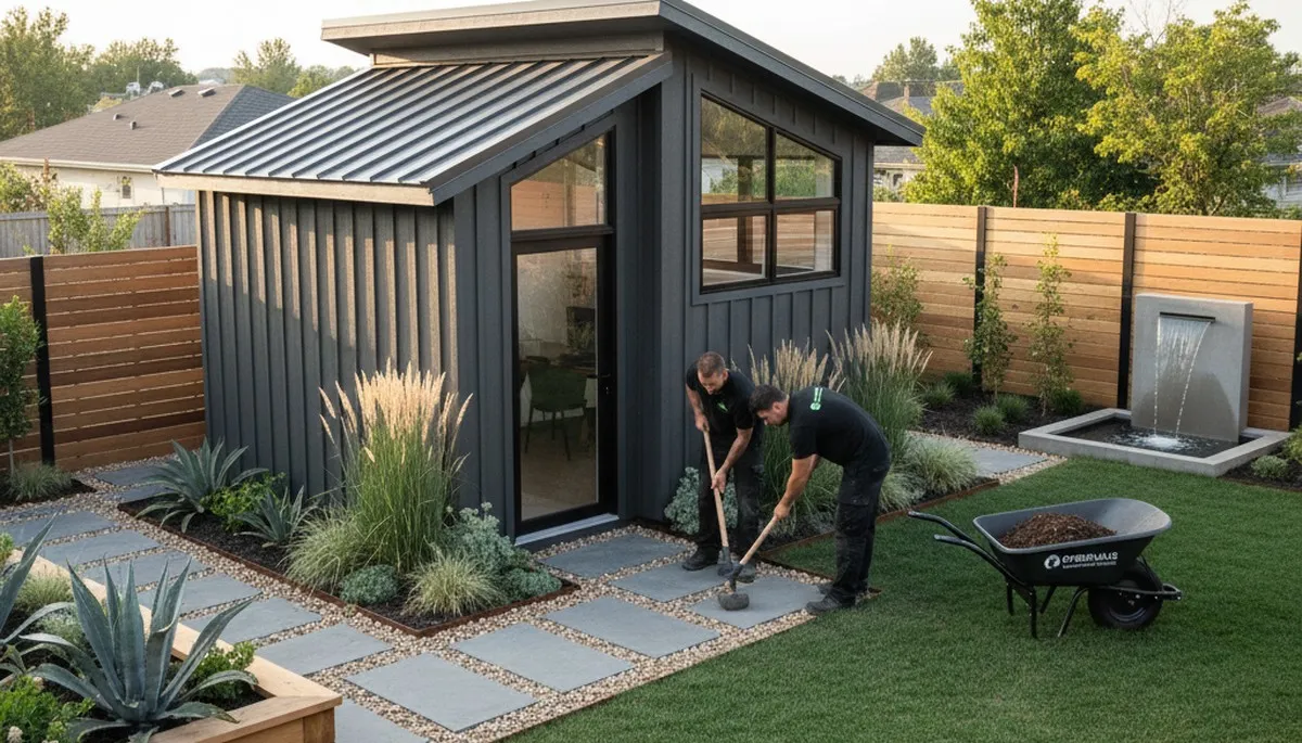 Shed installation by Chop Chop Landscaping in Kissimmee, FL for durable outdoor storage