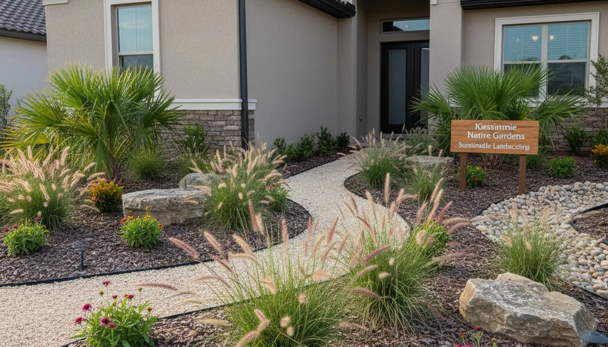 Sustainable native plant garden with drought-tolerant landscaping in Kissimmee, FL